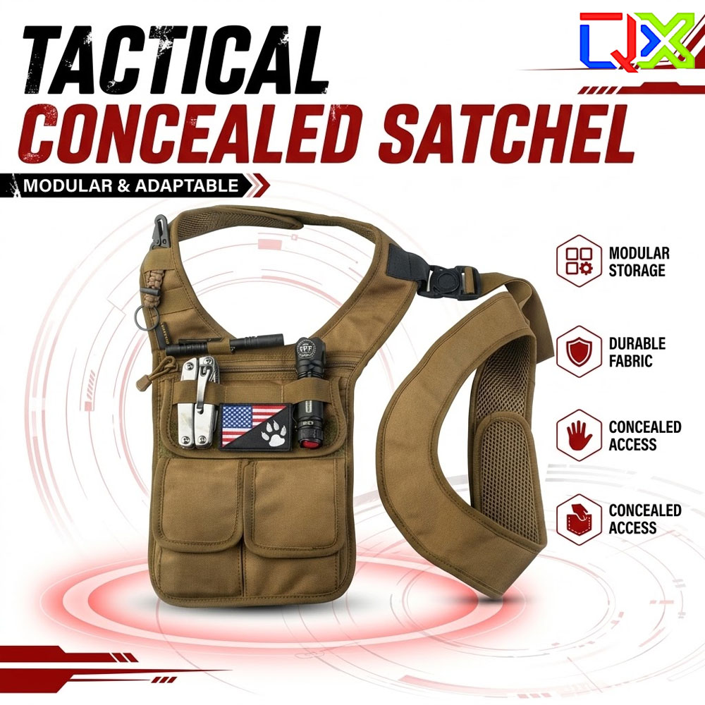 Edc Concealed Carry Bag - QX Tactical Concealed Satchel Underarm Shoulder