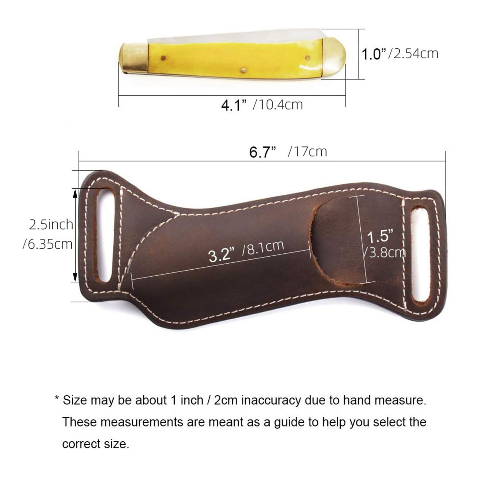 Leather Edc. Carry Pouch - Protective Knife Durable for Camping Hiking