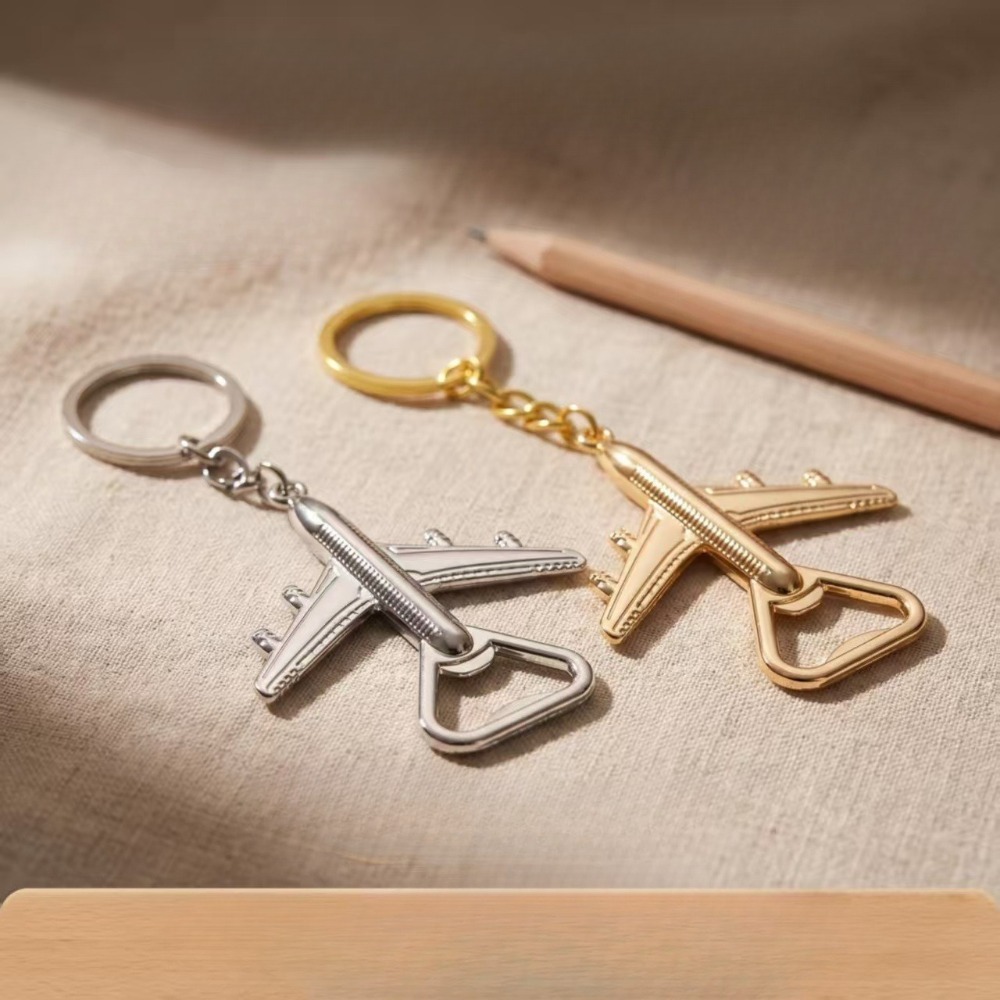 Bottle Opener Keyring - Creative Personalised Keychain Metal Airplane Model